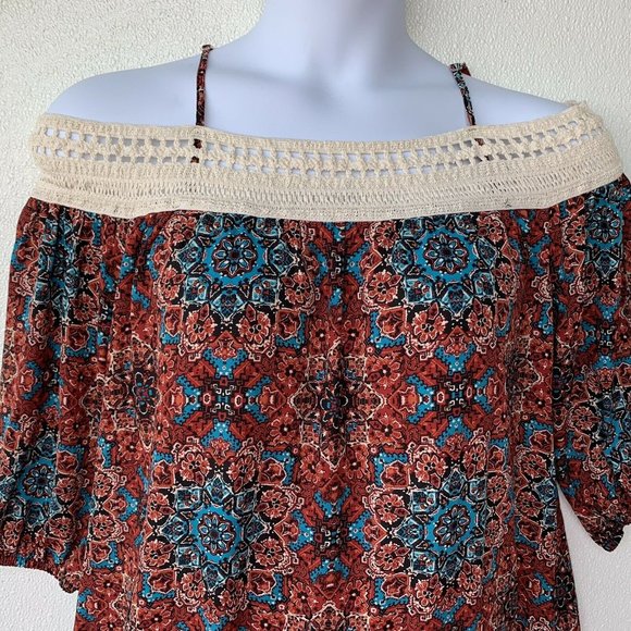 Sundress Women Dress Size M/L Multicolor Off Shoul - Picture 4 of 5